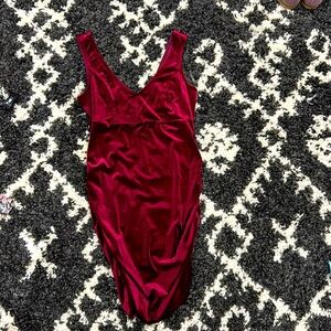 Red velvet crystal sky dress
